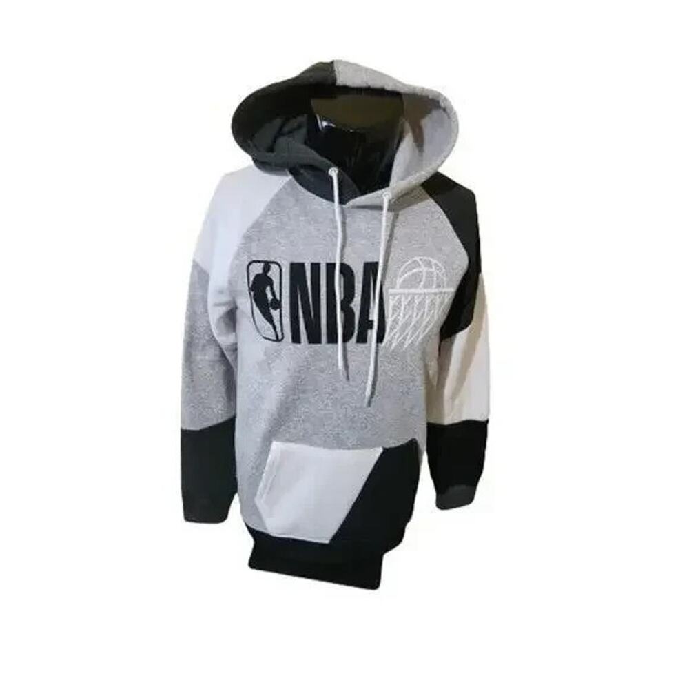 NBA Basketball Hoodie Sweatshirt Mens Medium Black White Pull Over